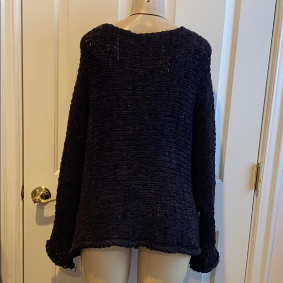 Free people off shoulder Black Sweater size M same day shipping - Picture 6 of 7